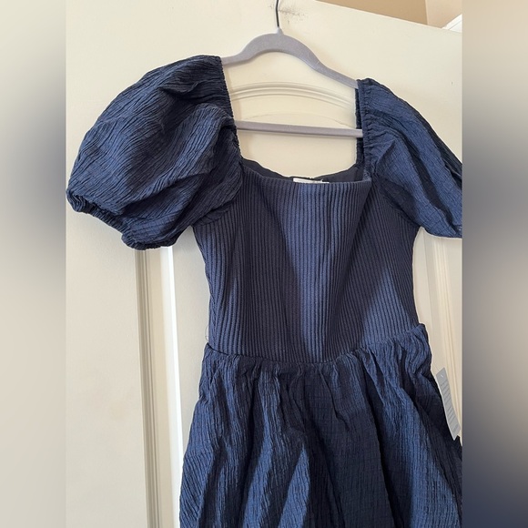 NWT Lush Brand Navy Short Sleeve Tiered Dress Women’s Size Medium - Picture 12 of 15